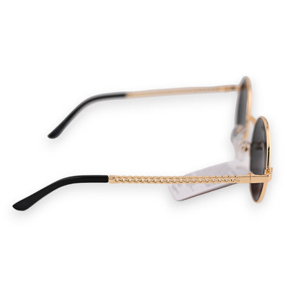 Lunettes ronde dorées et noires