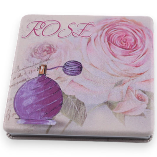 Miroir de poche romantique rose