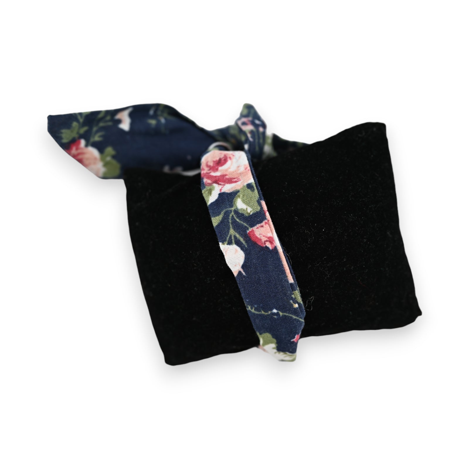 Montre bracelet tissu fleurs bleu marine