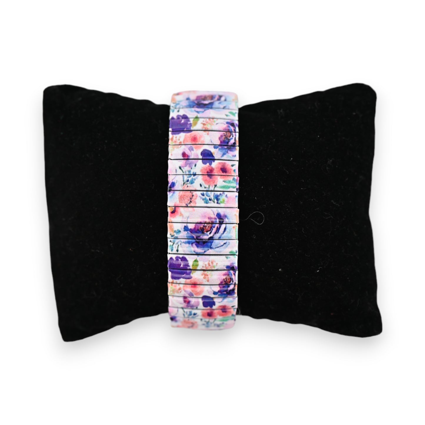 Montre élastique motifs fleurs multicolores