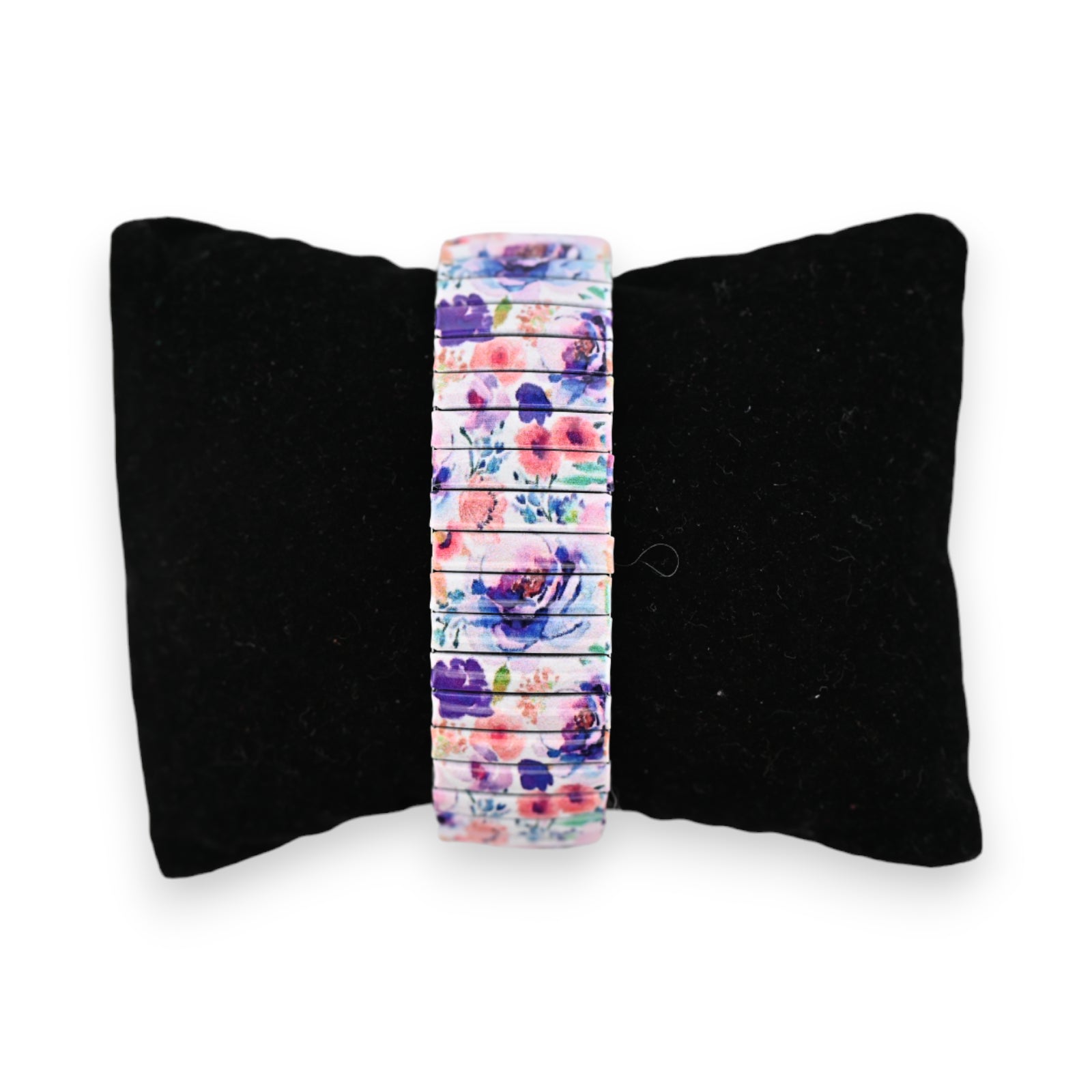 Montre élastique motifs fleurs multicolores