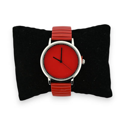 Montre élastique uni rouge