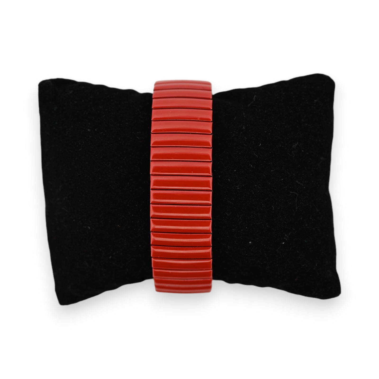 Montre élastique uni rouge