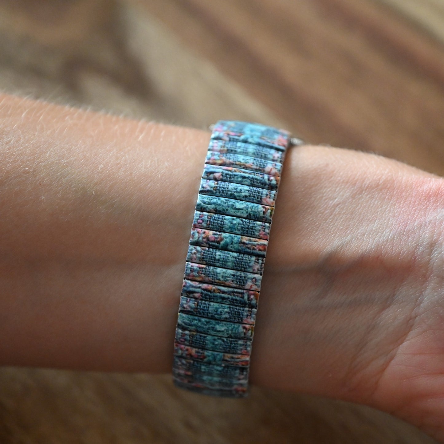 Montre Ernest effet tricot vert d'eau
