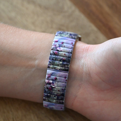 Montre Ernest imprimé fleurs des champs parme
