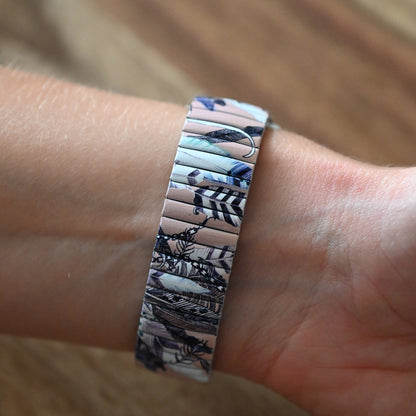 Montre Ernest  plume fond saumon