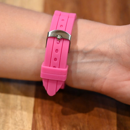 Montre Ernest silicone fuchsia cadran strass