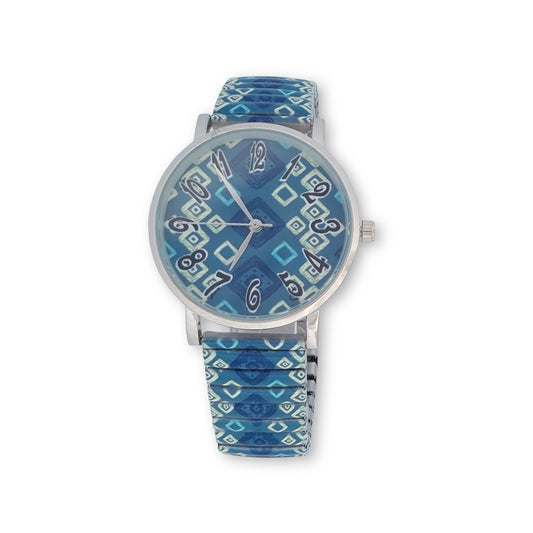 Montre femme élastique tons bleu Ernest E64001-006