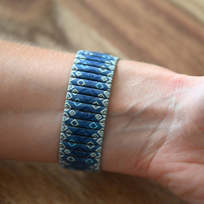 Montre femme élastique tons bleu Ernest E64001-006