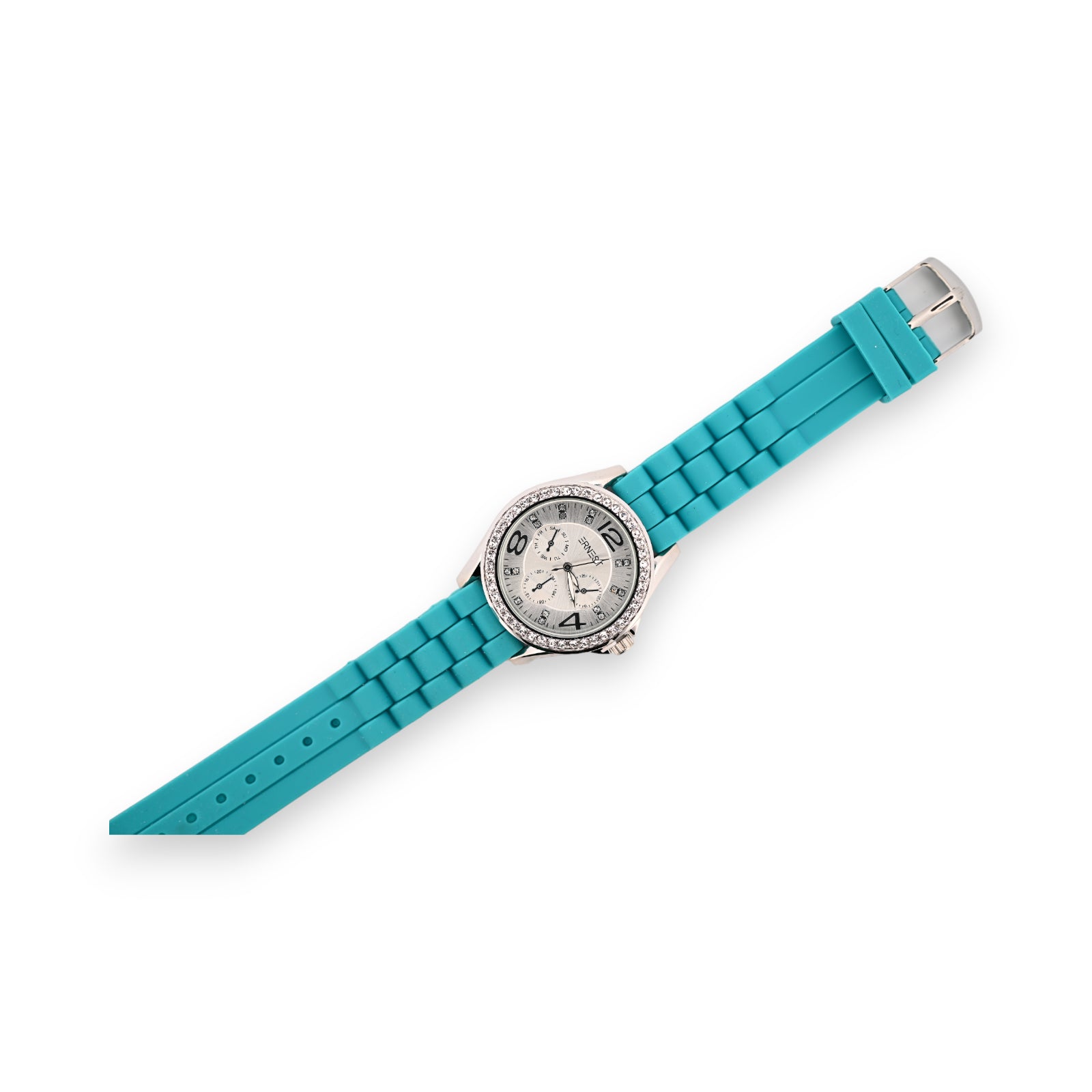 Montre silicone Ernest bleu turquoise cadran chrono