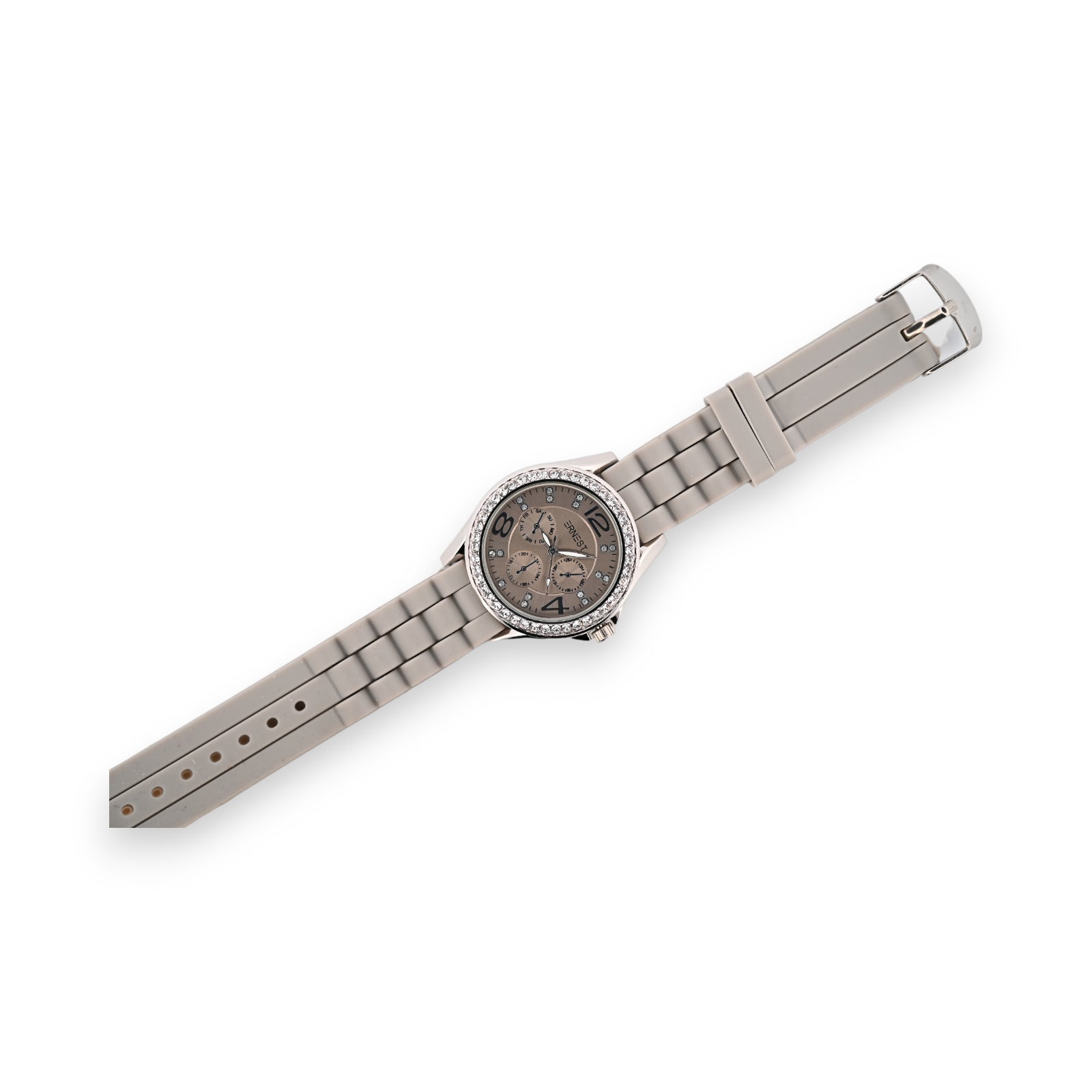 Montre silicone Ernest gris clair cadran chrono