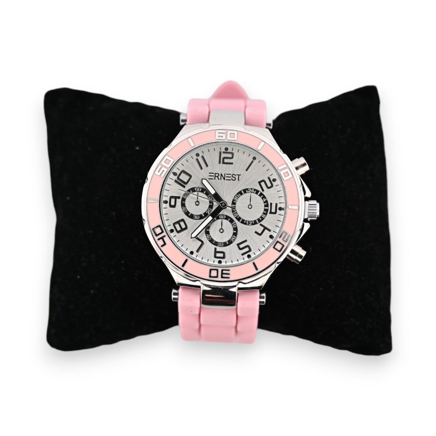 Montre silicone Ernest rose tendre cadran chrono