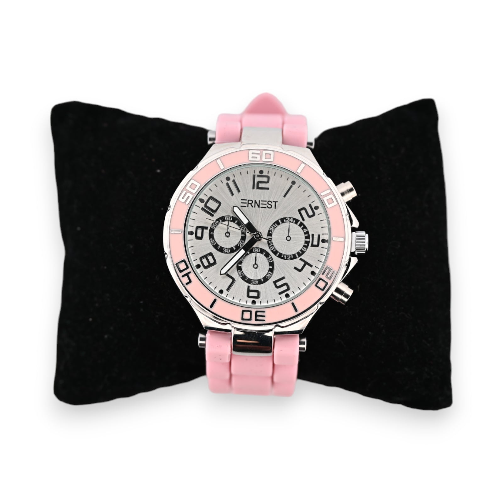 Montre silicone Ernest rose tendre cadran chrono