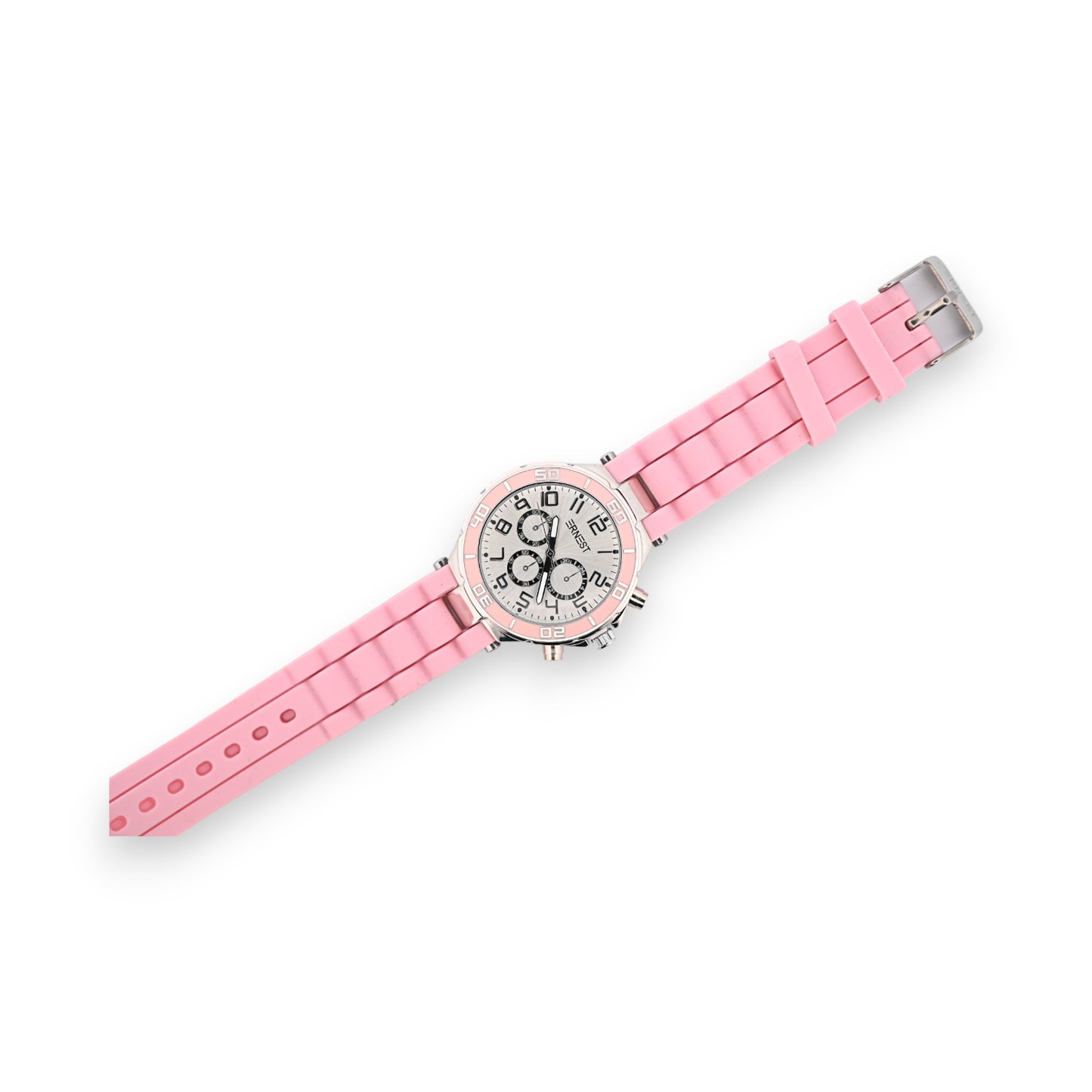 Montre silicone Ernest rose tendre cadran chrono