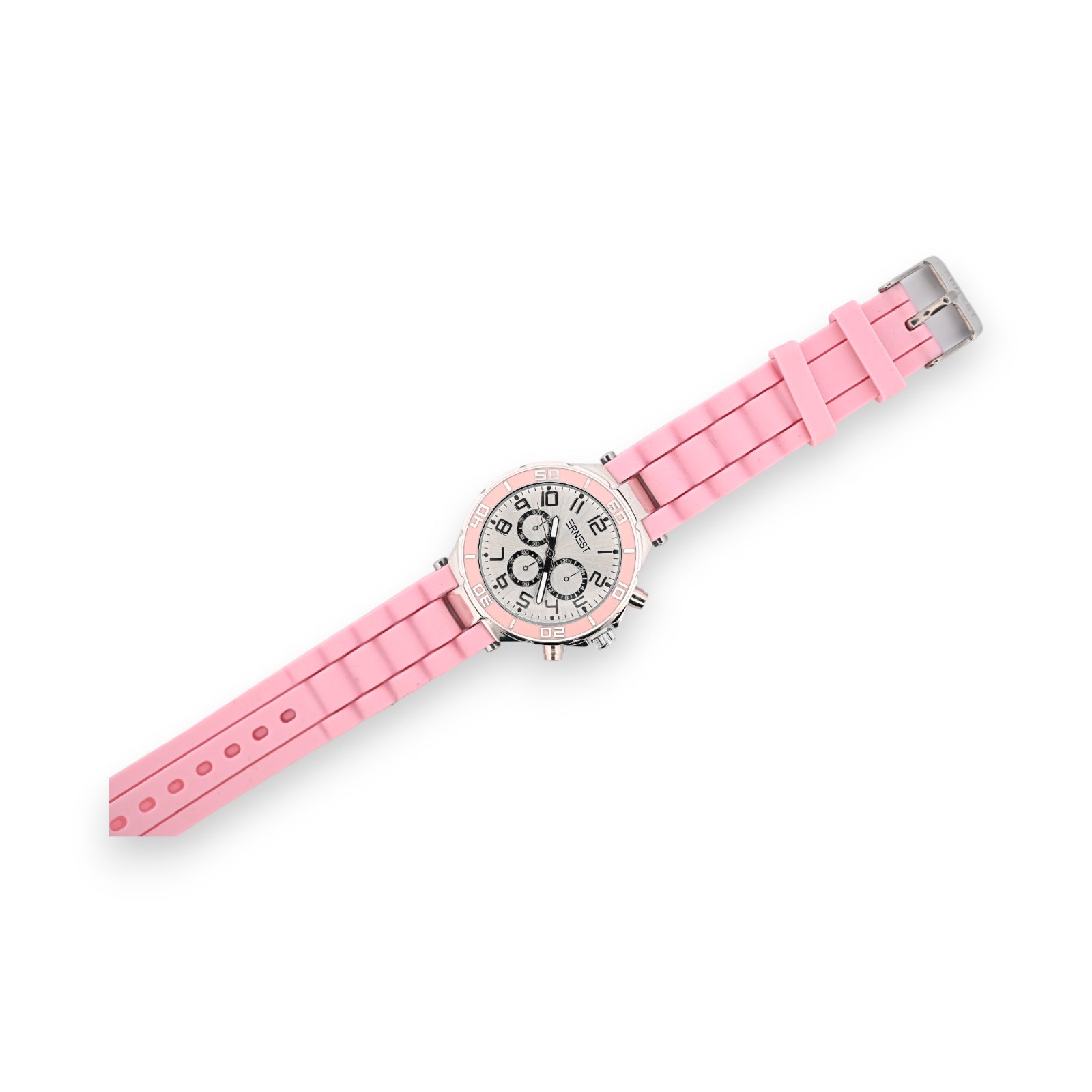 Montre silicone Ernest rose tendre cadran chrono