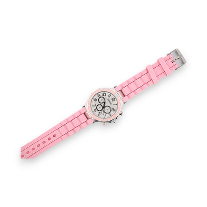 Montre silicone Ernest rose tendre cadran chrono