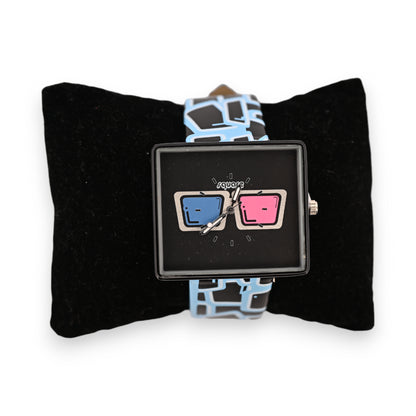 Montre simili cuir vintage square