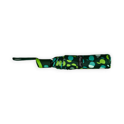 Parapluie pliant semi automatique pois nuances verts