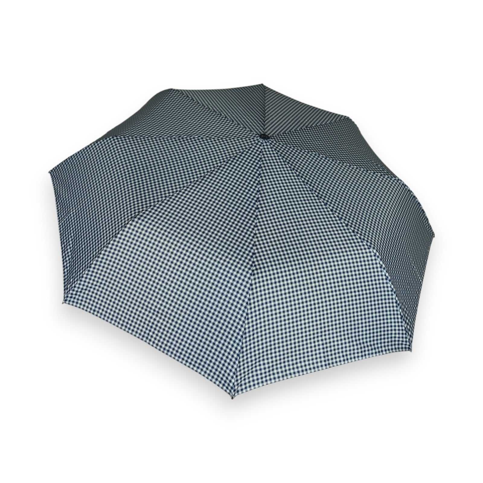 Parapluie pliant automatique vichy bleu marine