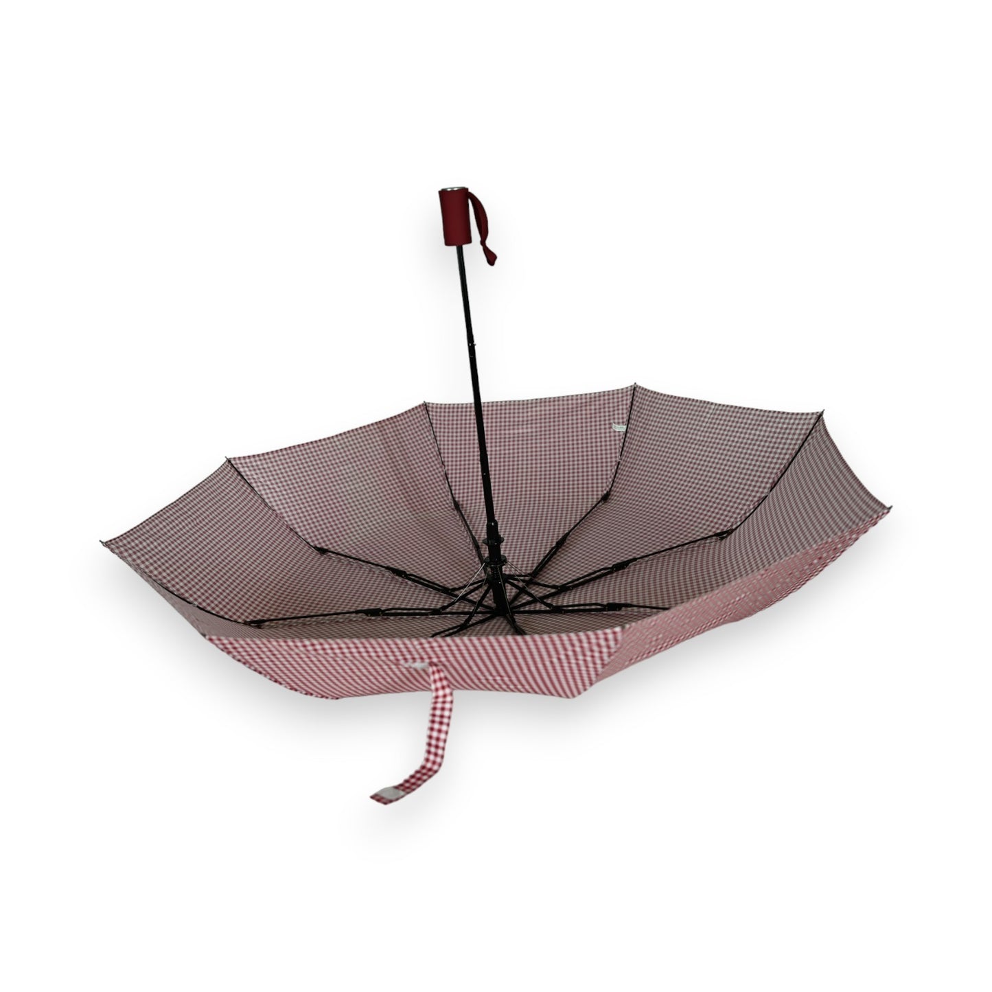 Parapluie pliant automatique vichy bordeau