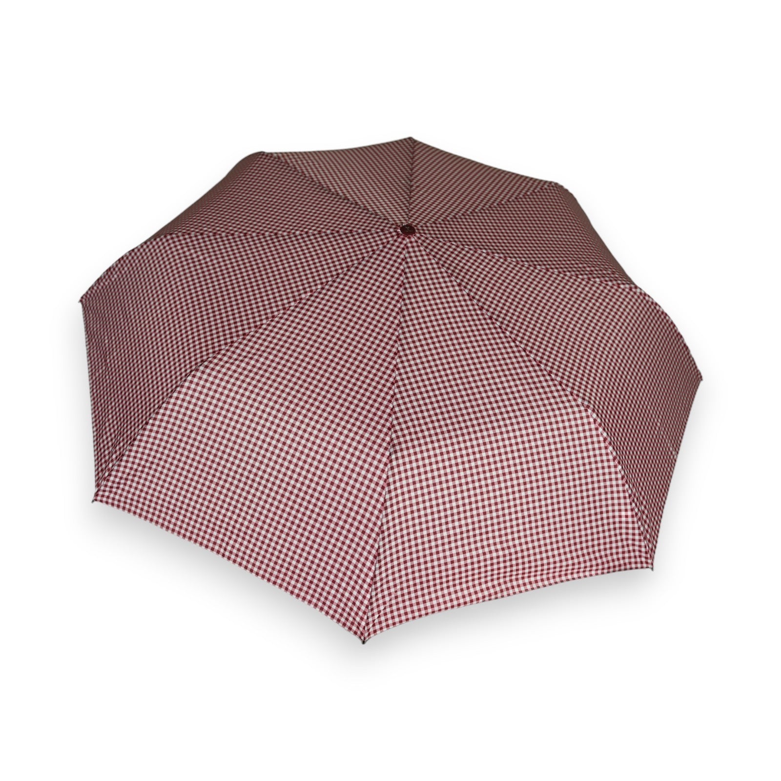 Parapluie pliant automatique vichy bordeau