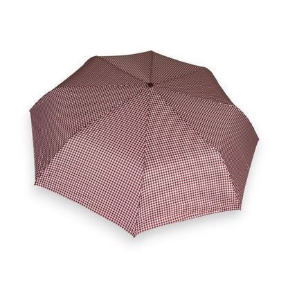 Parapluie pliant automatique vichy bordeau