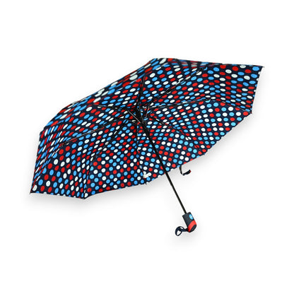 Parapluie pliant semi automatique rouge et bleu
