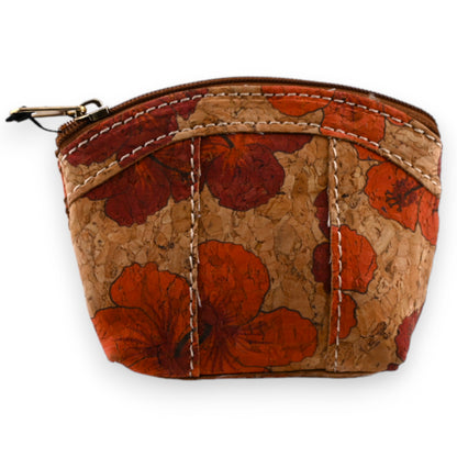 Petit porte monnaie liège coquelicot rouge