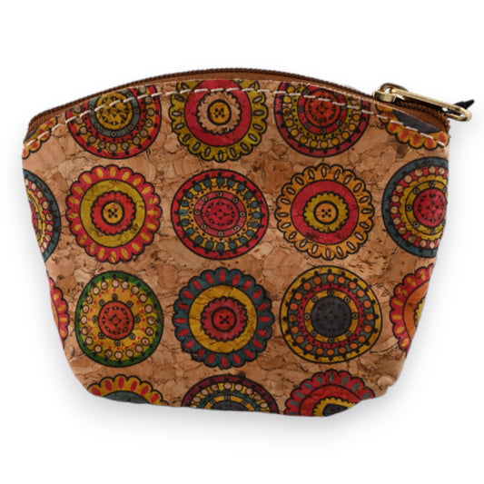 Petit porte monnaie liège rond multicolore