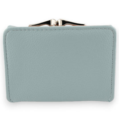 Petit portefeuille compact chat bleu ciel