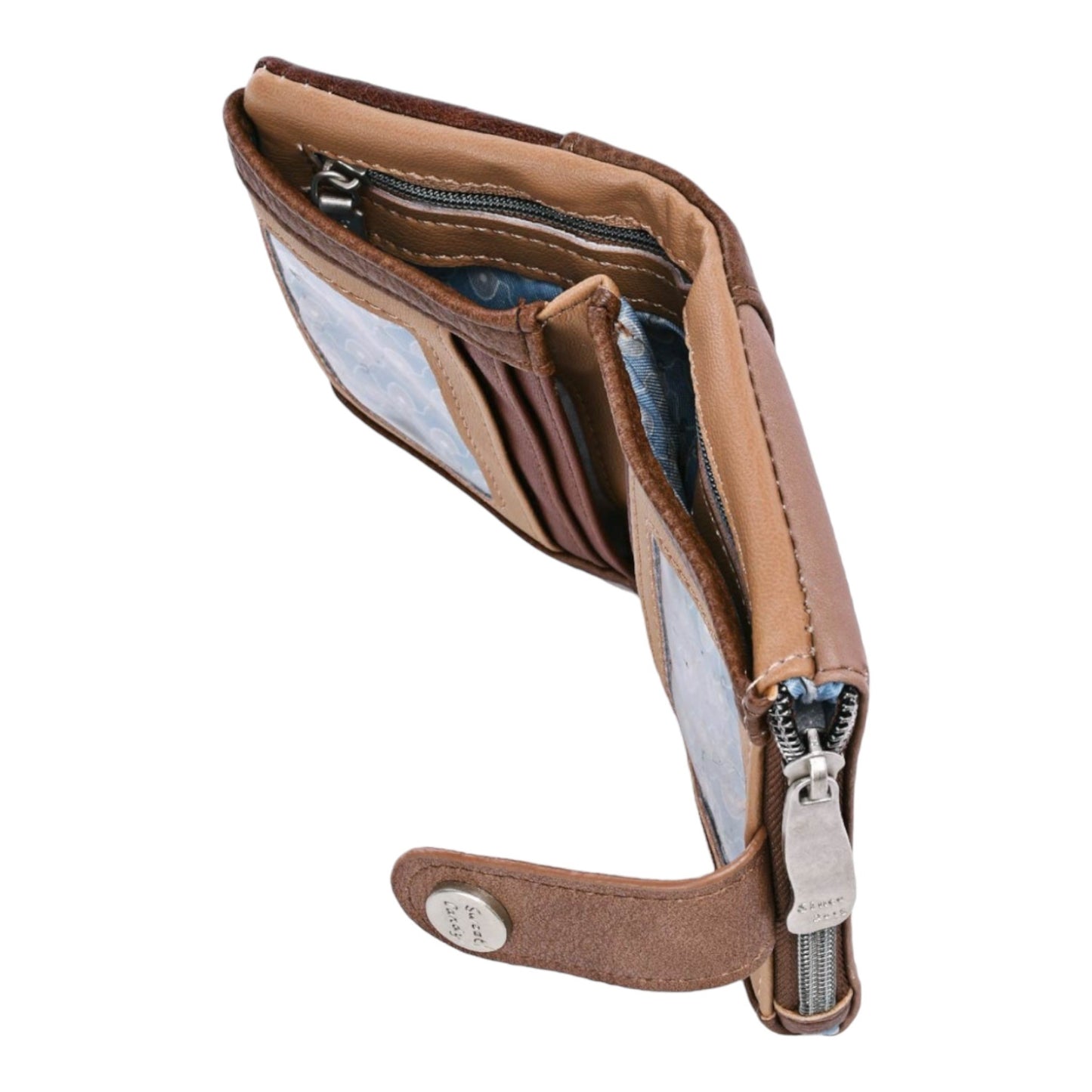 Petit portefeuille sweety candy camel et marron