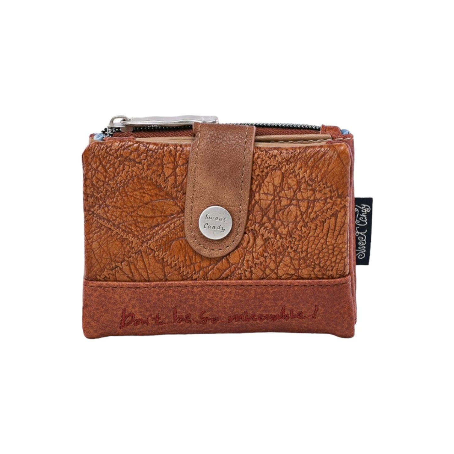 Petit portefeuille sweety candy camel et marron