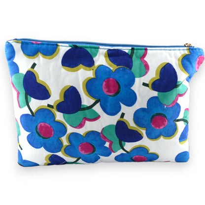Pochette CHANCE grosse fleur bleu