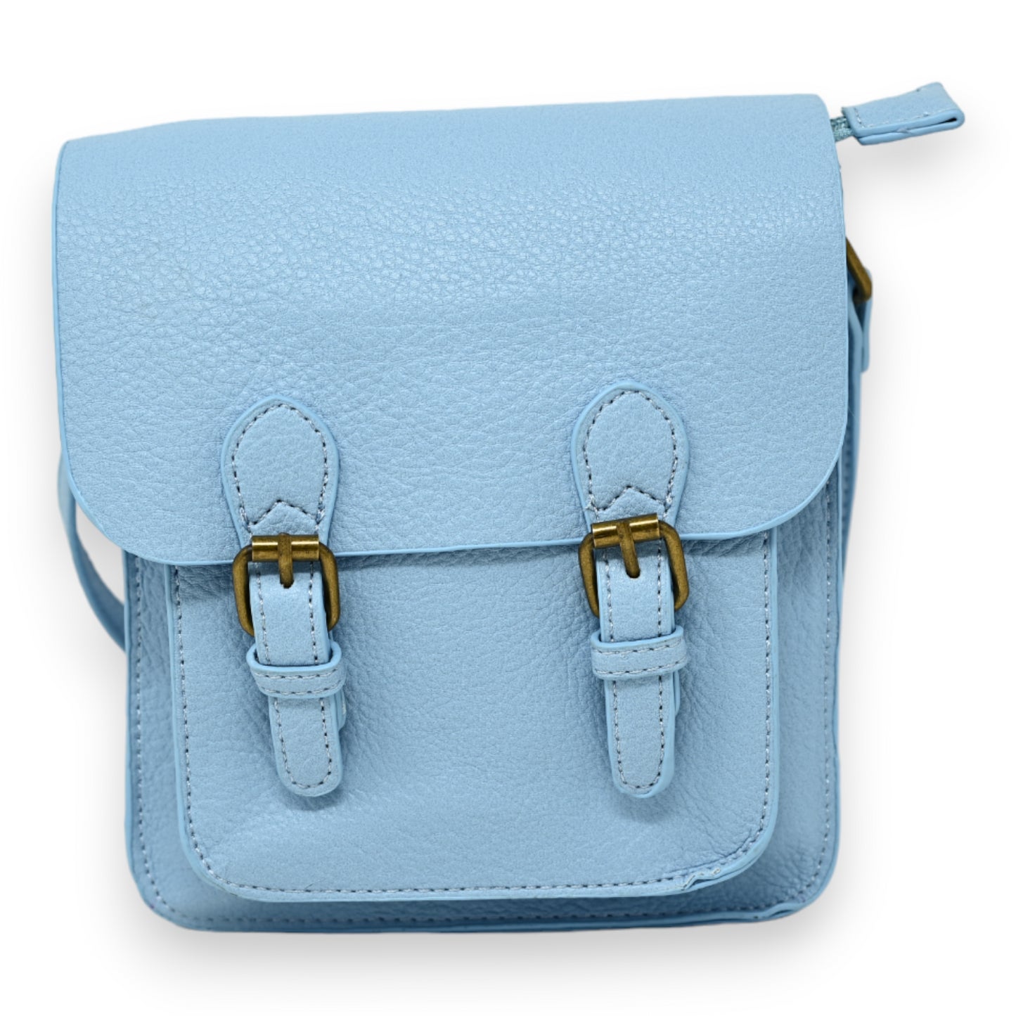 Pochette forme cartable bleu ciel