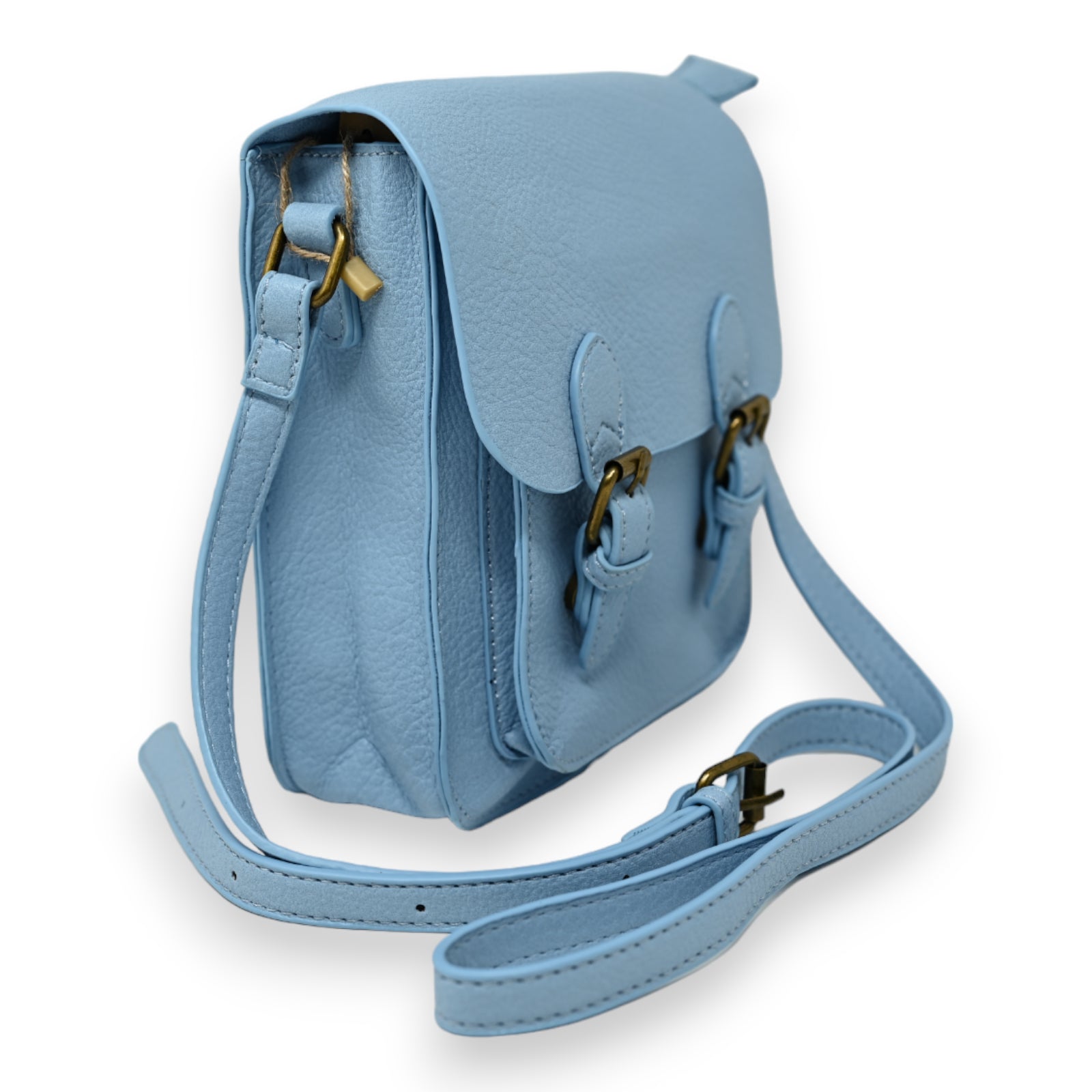 Pochette forme cartable bleu ciel