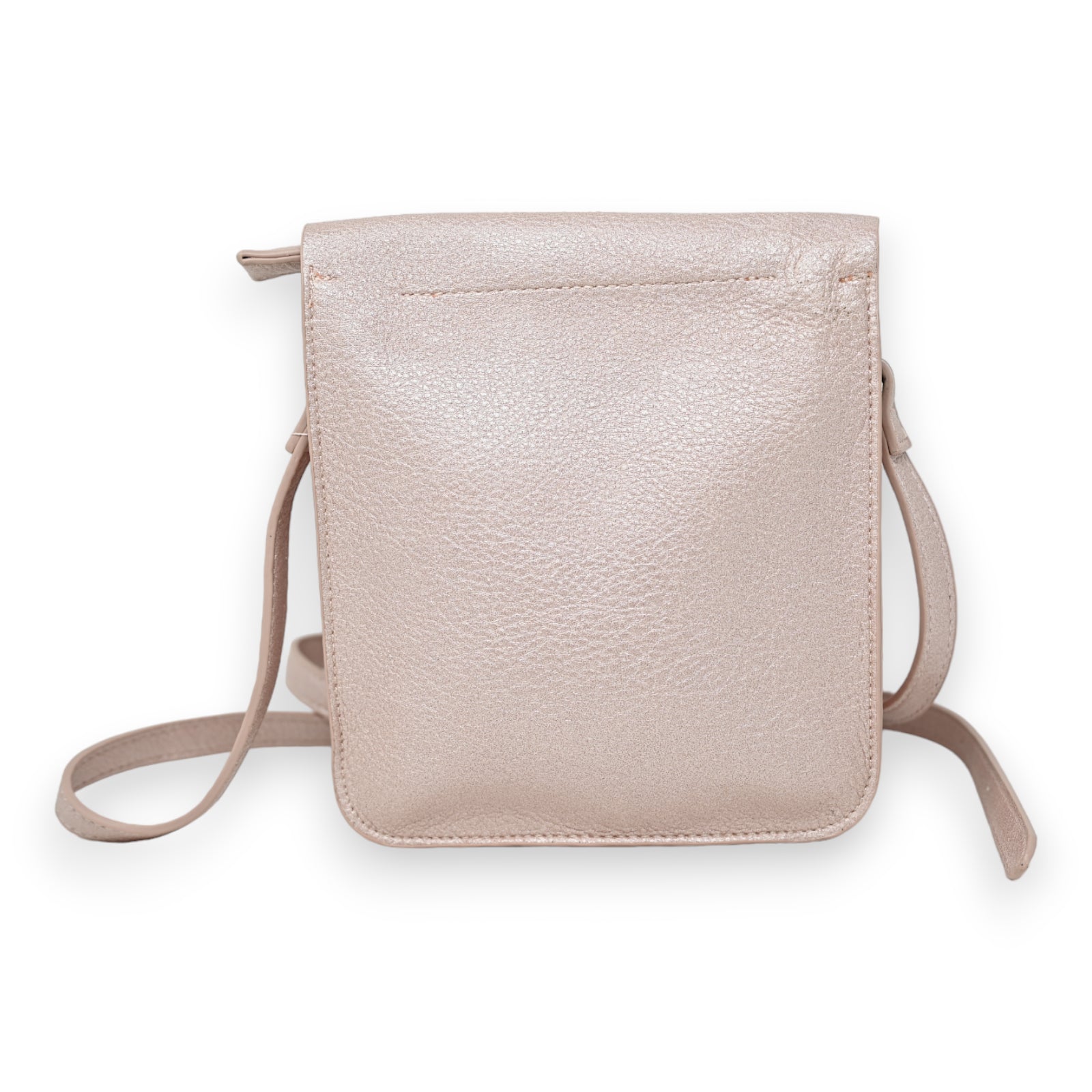 Pochette forme cartable rose métallisé