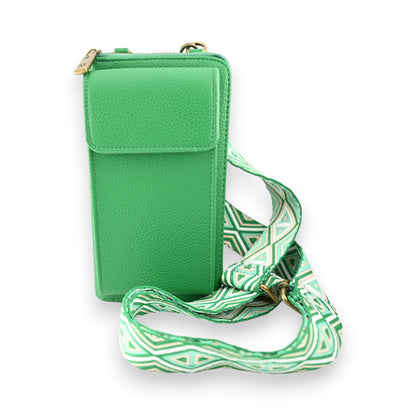 Pochette téléphone synthétique vert brésil