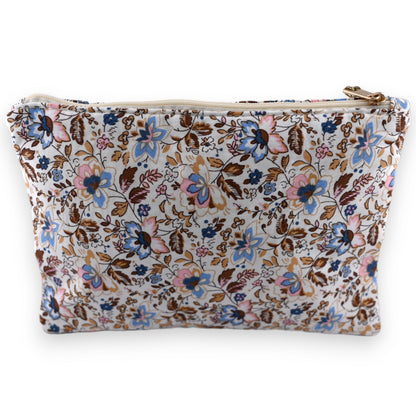 Pochette tissu AMOUR fleuri pastel