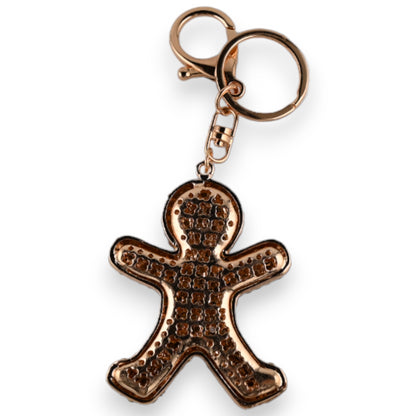 Porte-clés doré bonhomme biscuit
