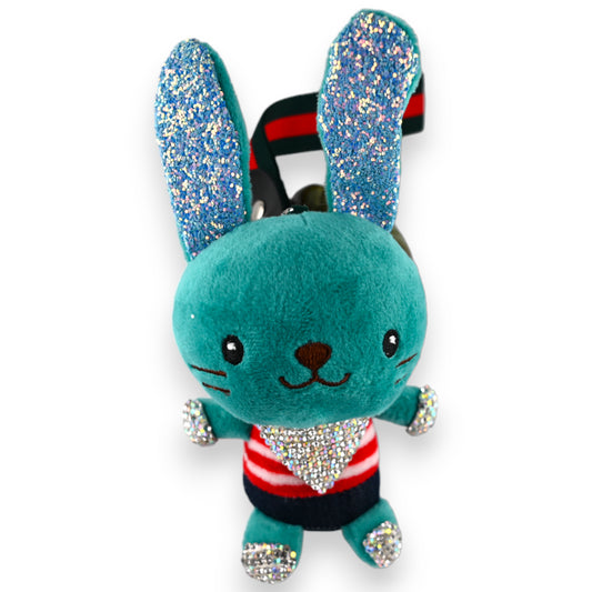 Porte clés doudou  vert canard strass