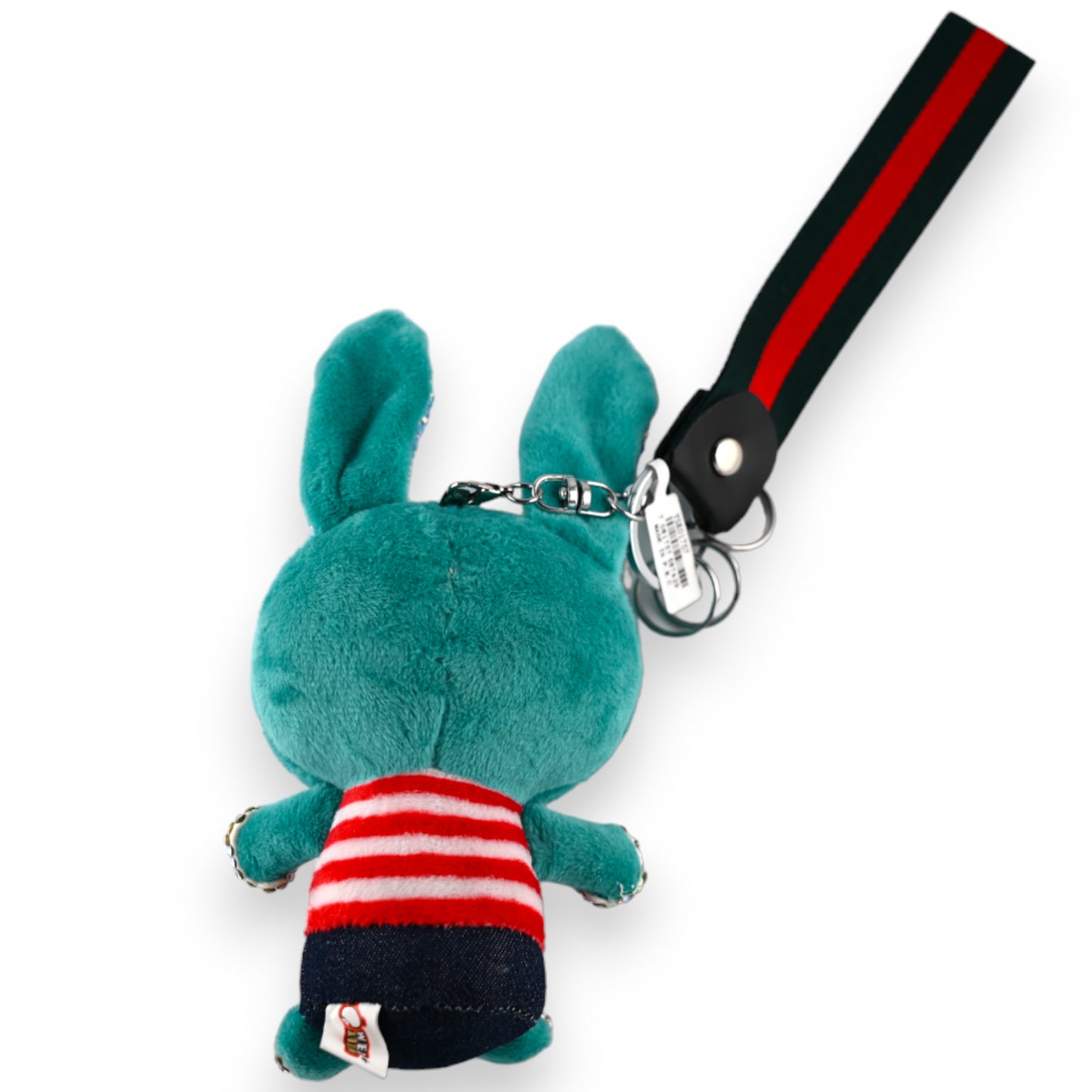 Porte clés doudou  vert canard strass