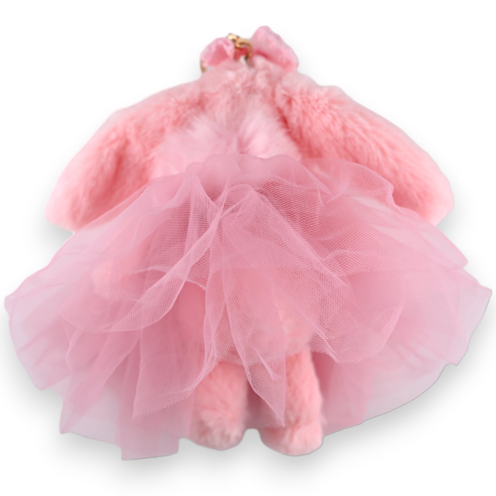 Porte-clés lapin shabby tulle rose