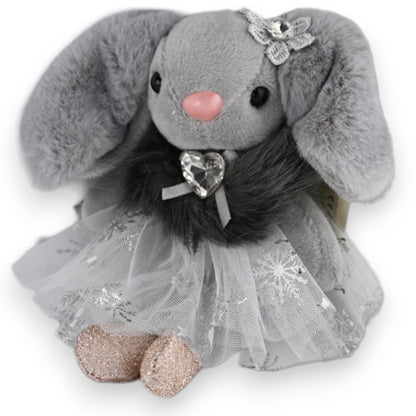 Porte-clés petit lapin gris tutu gris étoile