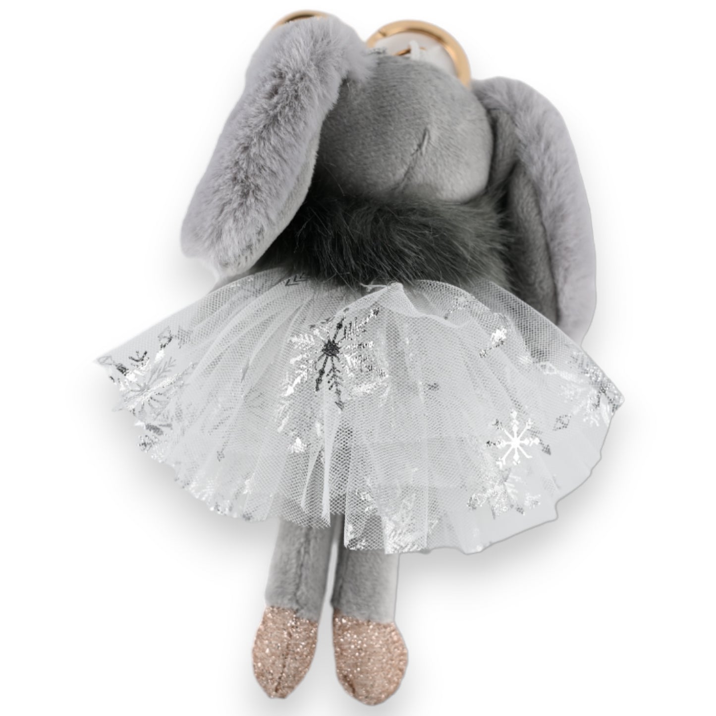 Porte-clés petit lapin gris tutu gris étoile