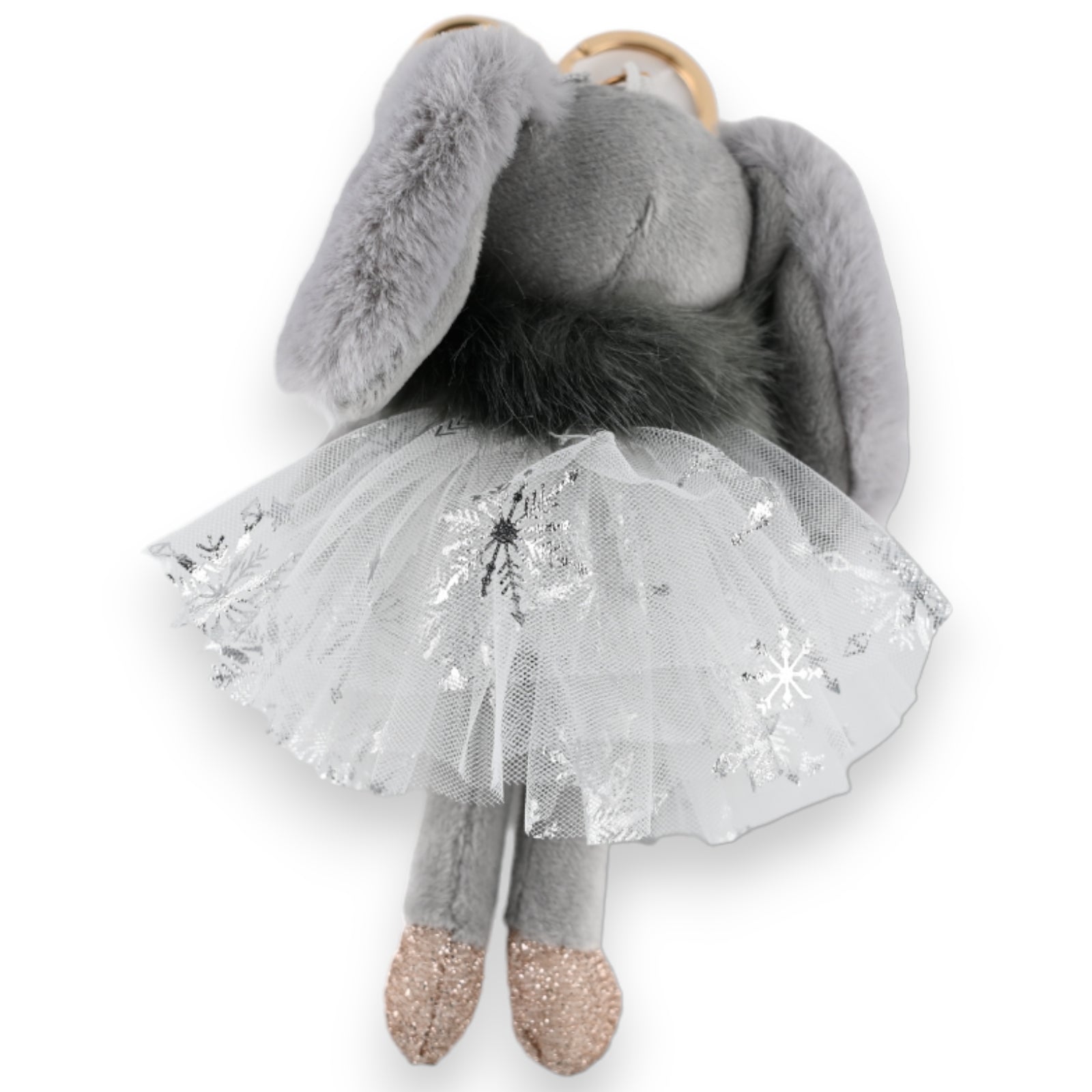 Porte-clés petit lapin gris tutu gris étoile
