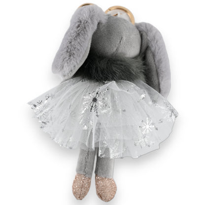 Porte-clés petit lapin gris tutu gris étoile