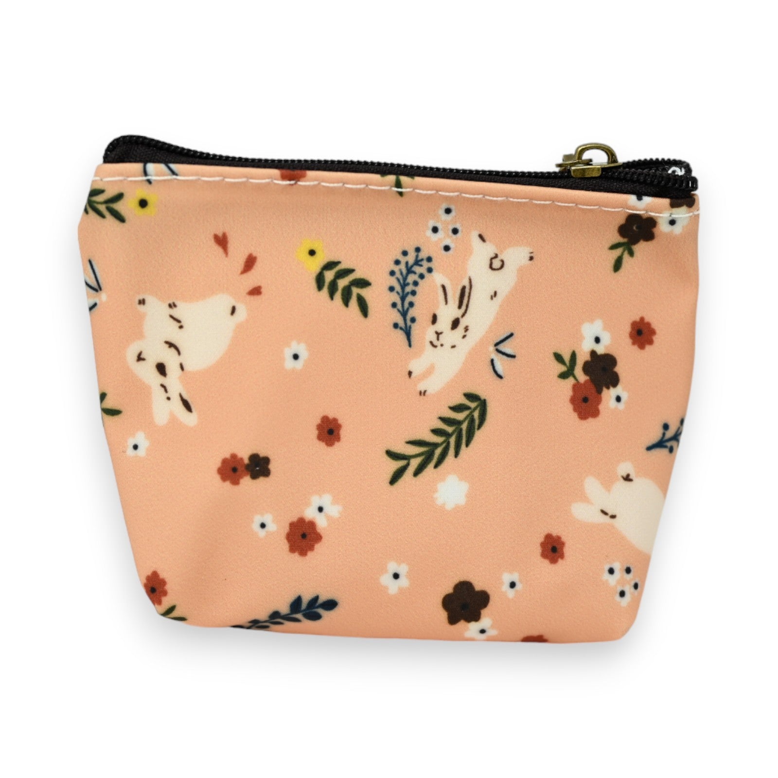 Porte monnaie motifs fleurs avec lapins
