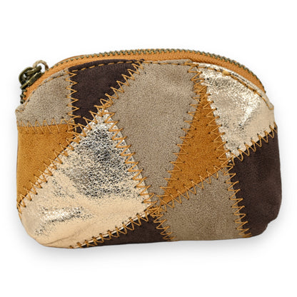 Porte monnaie patchwork moutarde