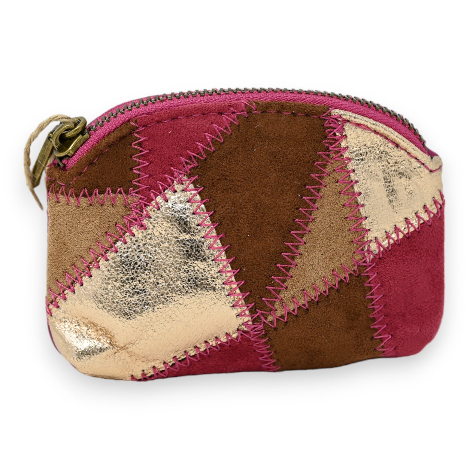 Porte monnaie  patchwork fuschia