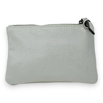 Porte monnaie tissu doux brillant blanc étoile